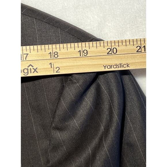 Ermenegildo Zegna Misura 46R Brown Blue Stripe Blazer Sport Suit Jacket 15 Mil - Picture 11 of 16